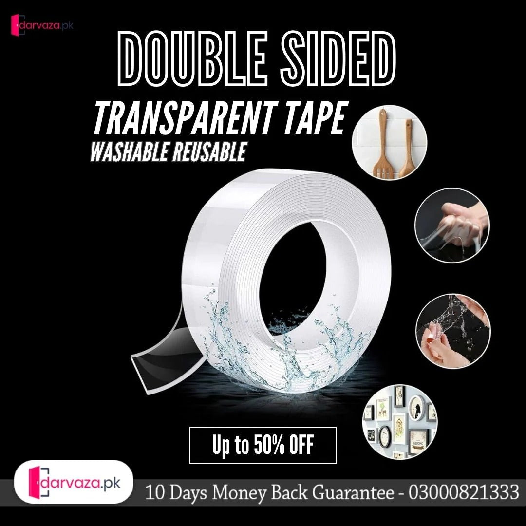 Imported Washable Reusable Nano Double Sided Transparent Tape