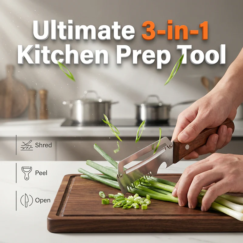 🎁3-in-1 Scallion Shredder & Peeler Kitchen Tool