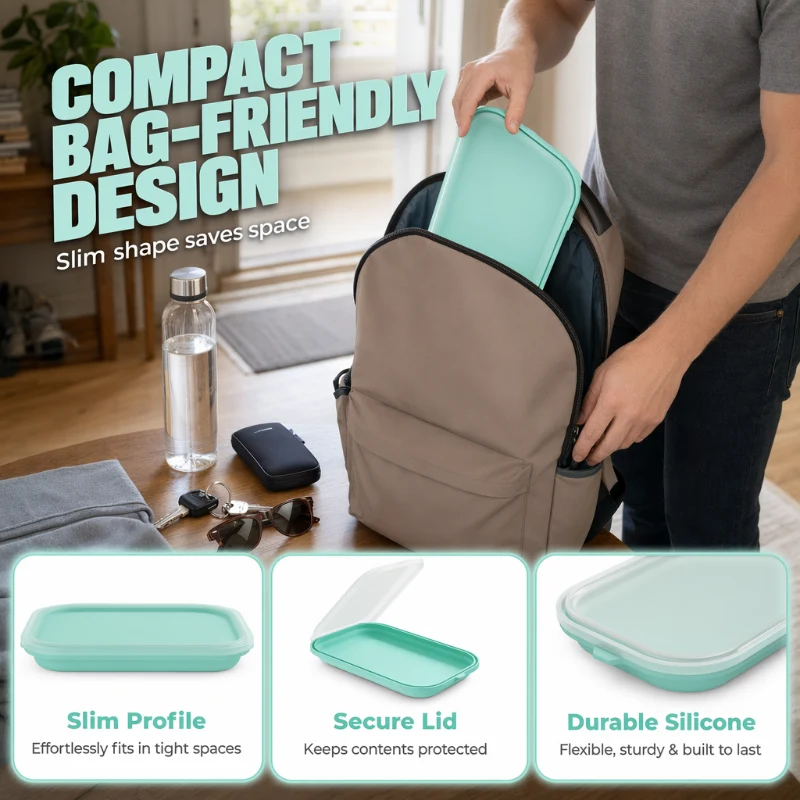 Silicone Lunch Box – Leak‑proof, BPA‑free & airtight