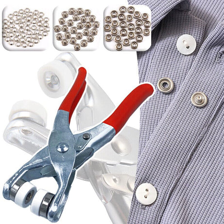 Full Body Metal Snap Button Set with Hand Pressure Plier Button Press Tool
