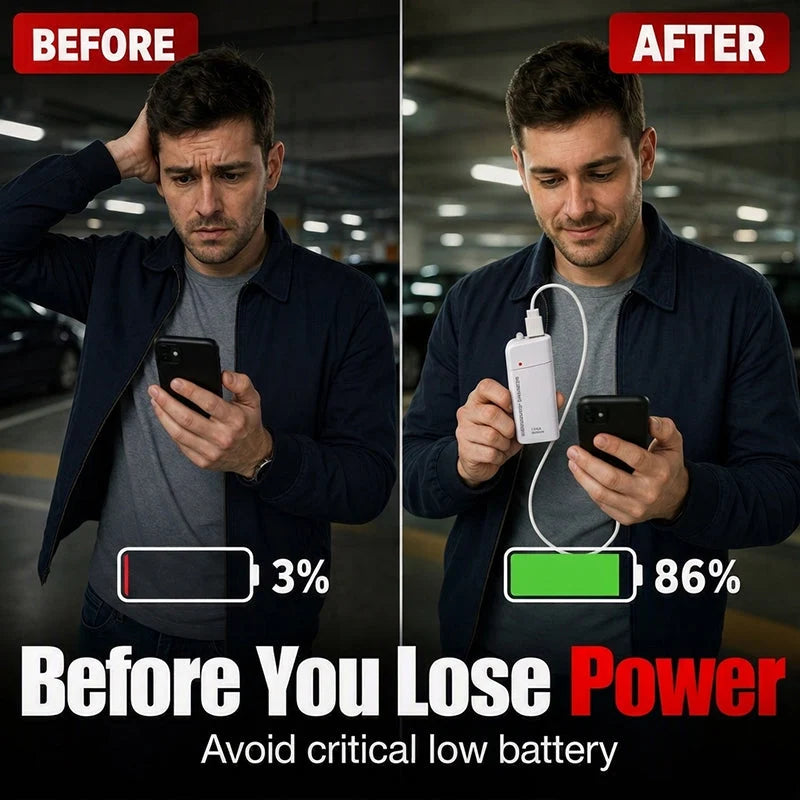 AA Battery Phone Charger – No outlet needed, compact & travel-ready