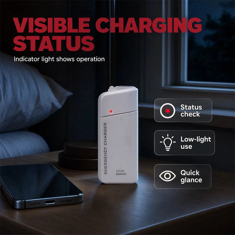AA Battery Phone Charger – No outlet needed, compact & travel-ready